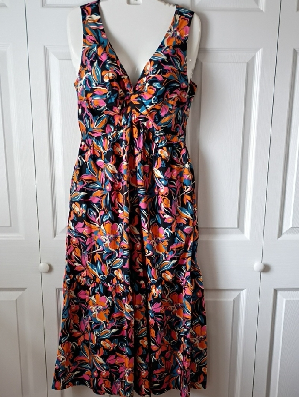 French Connection Floral V-Neck Sleeveless Maxi Dress - Multicolor
